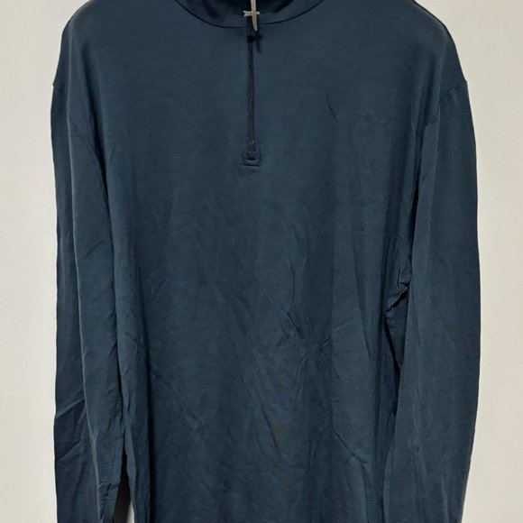 Untouched World Blue Wool Half Zip Long Sleeve Sweater- XL - Picture 4 of 8